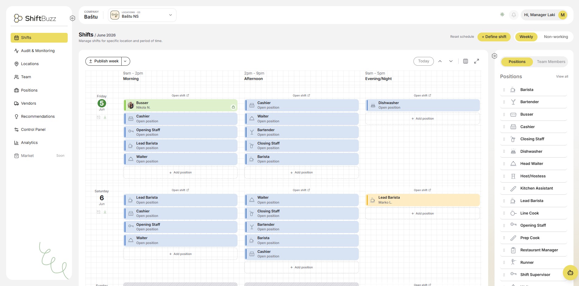 Drag & Drop Schedule Builder