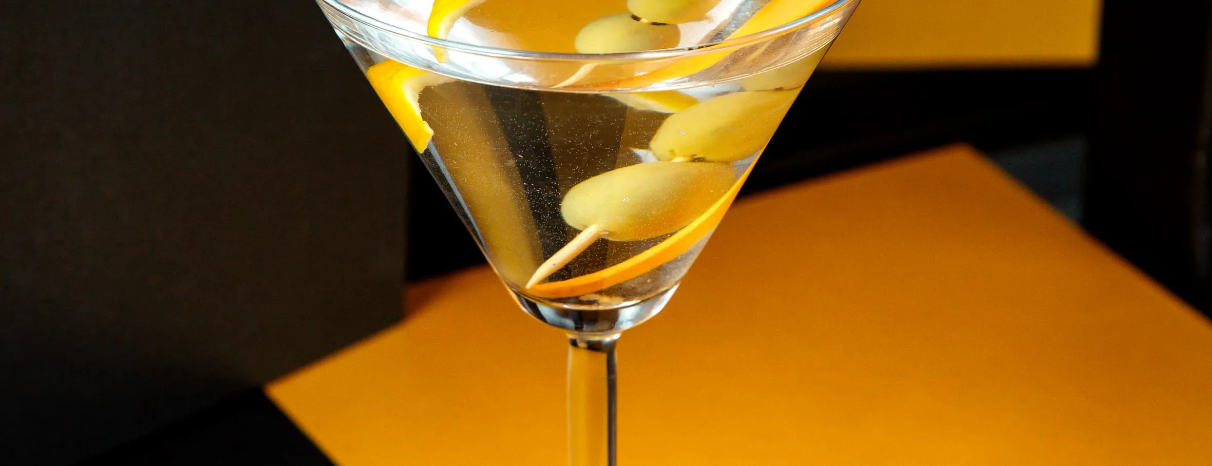 A cocktail finished on the pass